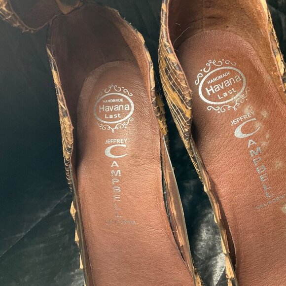 Jeffrey Campbell Audrey-Two Wedge Heels 9 Leather- Animal Print platform party - Picture 3 of 15